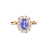 Violet Sapphire Halo Ring