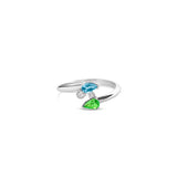 Bague Aigue-Marine et Tsavorite en Or - Early Bloom