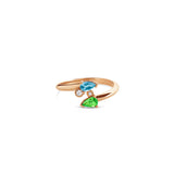 Bague Aigue-Marine et Tsavorite en Or - Early Bloom