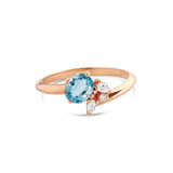 Bague Aigue-Marine et Diamants en Or  - Moribana