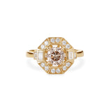 Bague en Or Diamant Marron - Art Deco