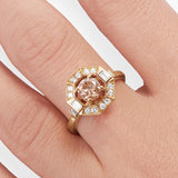 Bague en Or Diamant Marron - Art Deco