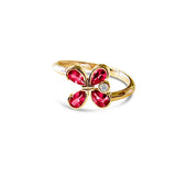 18-Carat Gold Ring with Rubies and Diamond - Milestone