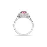 Bague Ruby en Platine - Halo Princesse