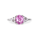 Platinum Floral Ring with 1.25 ct Pink Sapphire