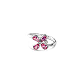 18-Carat Gold Ring with Pink Sapphires and Diamond - Milestone