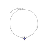 18-Carat Gold Bracelet with Blue Sapphire and Diamonds - Moribana