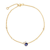 18-Carat Gold Bracelet with Blue Sapphire and Diamonds - Moribana