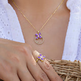 Collier en Or 18 Carats avec Tanzanites et Diamants - Milestone - Politains