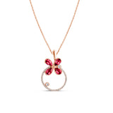 18-Carat Gold Necklace with Rubies and Diamonds - Milestone