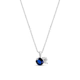 18-Carat Gold Necklace with Blue Sapphire and Diamonds - Moribana