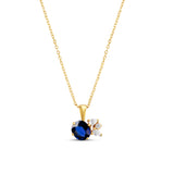 18-Carat Gold Necklace with Blue Sapphire and Diamonds - Moribana