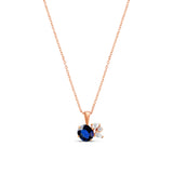 18-Carat Gold Necklace with Blue Sapphire and Diamonds - Moribana