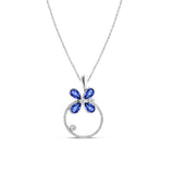 18-Carat Gold Necklace with Blue Sapphires and Diamonds - Milestone