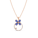 18-Carat Gold Necklace with Blue Sapphires and Diamonds - Milestone