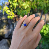 Bague en or 18 carats avec tanzanite et diamants - Politains