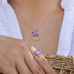 Collier en Or 18 Carats avec Tanzanites et Diamants - Milestone - Politains