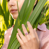 Bague en Or 18 Carats avec Saphirs Roses et Diamant - Milestone - Politains