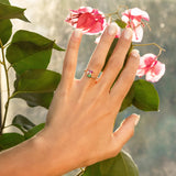 Bague en Or 18 Carats avec Saphir Rose et Aigue Marine - Early Bloom - Politains