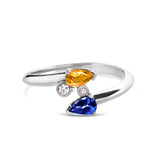 18-Carat Gold Ring with Blue and Yellow Sapphires - Early Bloom