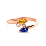 18-Carat Gold Ring with Blue and Yellow Sapphires - Early Bloom