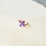 Bague en Or 18 Carats avec Tanzanites et Diamant - Milestone - Politains