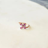 Bague en Or 18 Carats avec Saphirs Roses et Diamant - Milestone - Politains