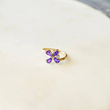 Bague en Or 18 Carats avec Tanzanites et Diamant - Milestone - Politains