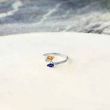 Bague en Or 18 Carats avec Saphirs Bleu et Jaune - Early Bloom - Politains