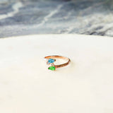 Bague en Or 18 Carats avec Aigue-Marine et Tsavorite - Early Bloom - Politains