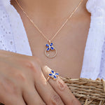 Collier en Or 18 Carats avec Saphirs Bleus et Diamants - Milestone - Politains