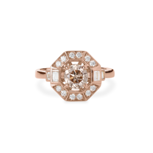 Ring-brown-diamond-rose-gold-art-deco-politains-8000000039-DMRG bijoux en or avec diamant créé sur mesure par les ateliers Politains de Zurich