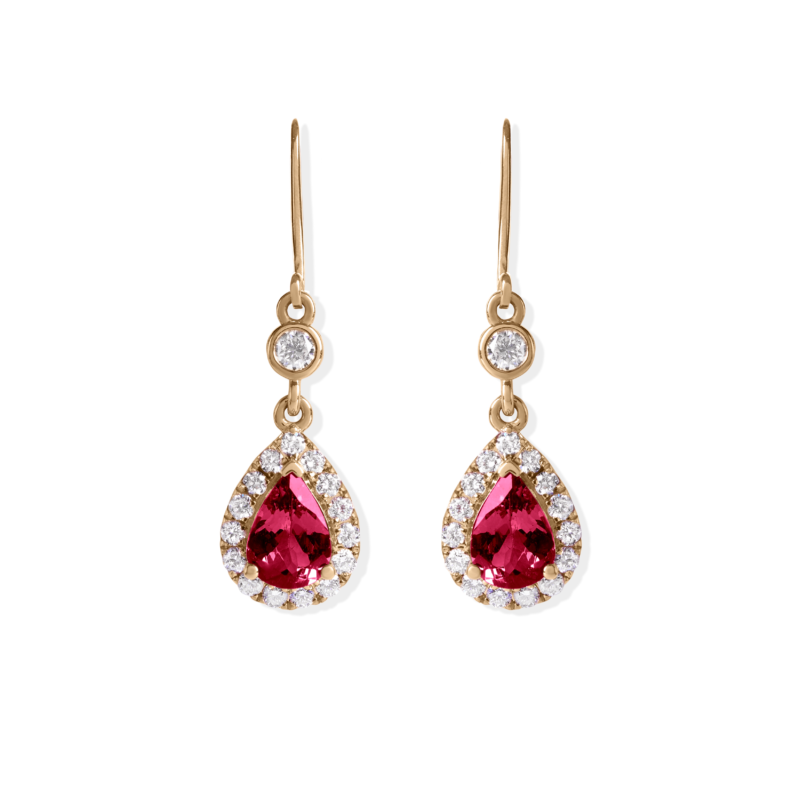 Boucles D'oreilles Grenat en Or