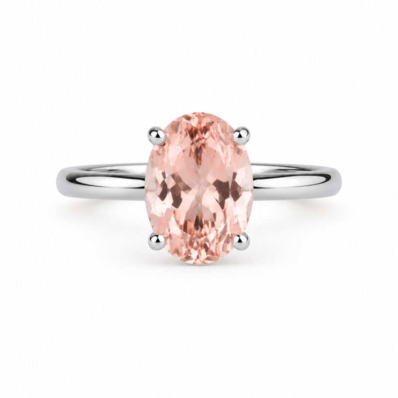 Morganite 2 carats platine