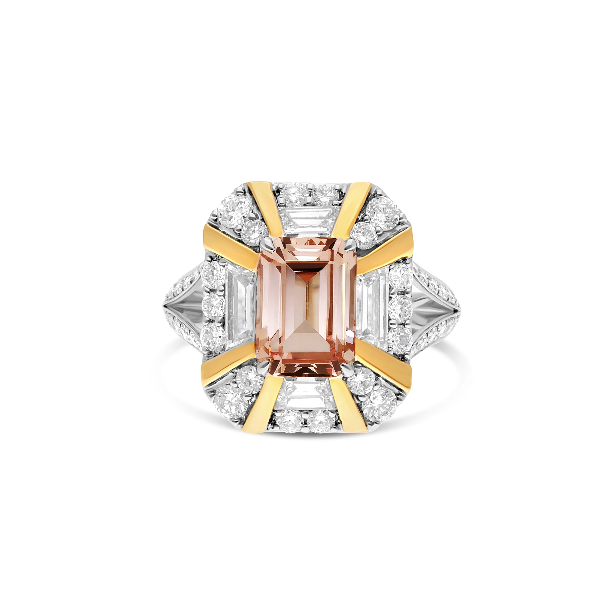 Bague morganite or blanc 18 carats Majestueuse - premiere photo