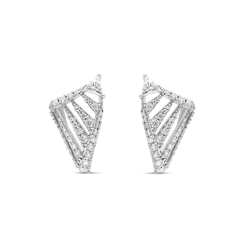 Boucles d'oreilles or blanc 18 carats et diamants pegase - Premiere photo
