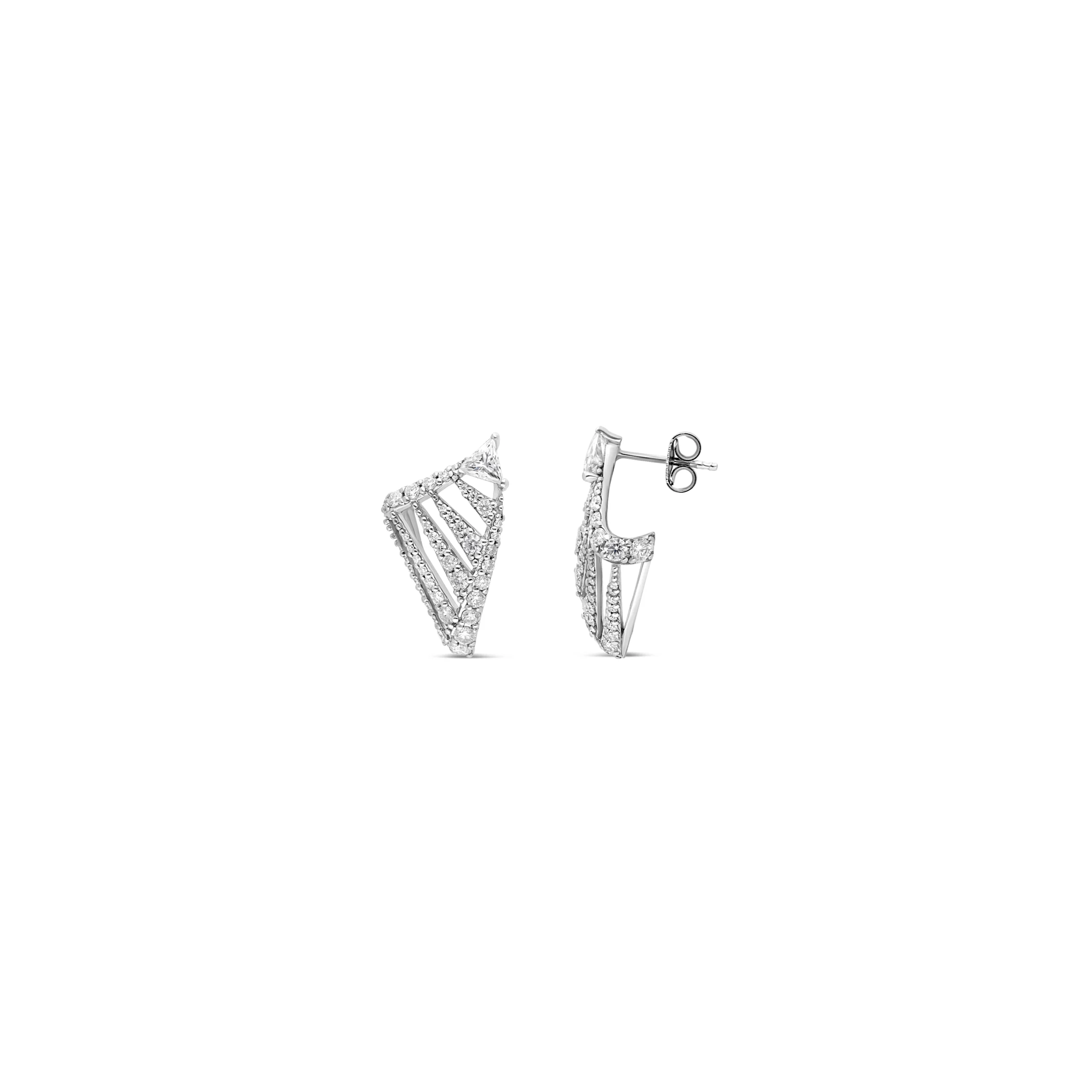 Boucles d'oreilles or blanc 18 carats et diamants pegase Boucles d'oreilles or blanc 18 carats et diamants pegase